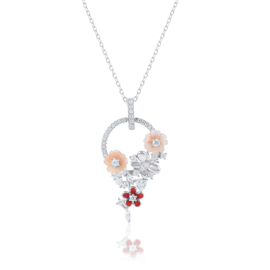 Ariva Silver Garden Charm Pendant Necklace Ariva