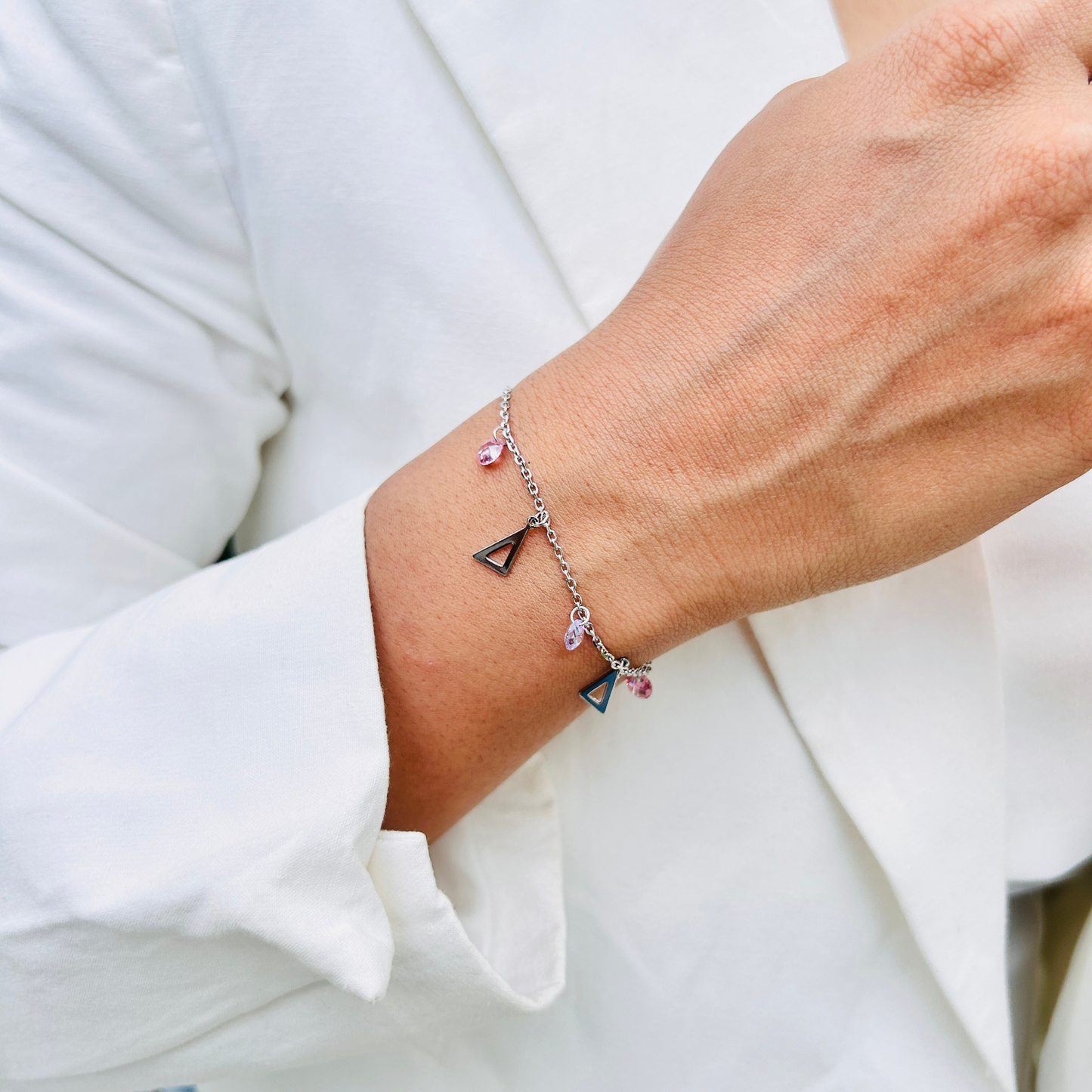 Ariva Silver Pastel Charm Bracelet Ariva