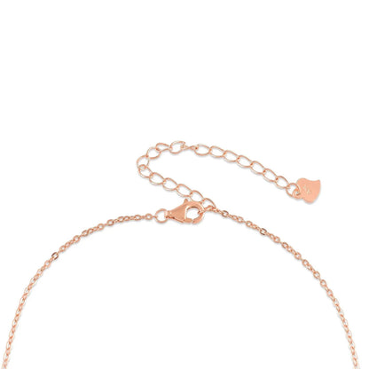 Ariva Silver Dancing Heart Rose Gold Pendant with Link Chain - Ariva 