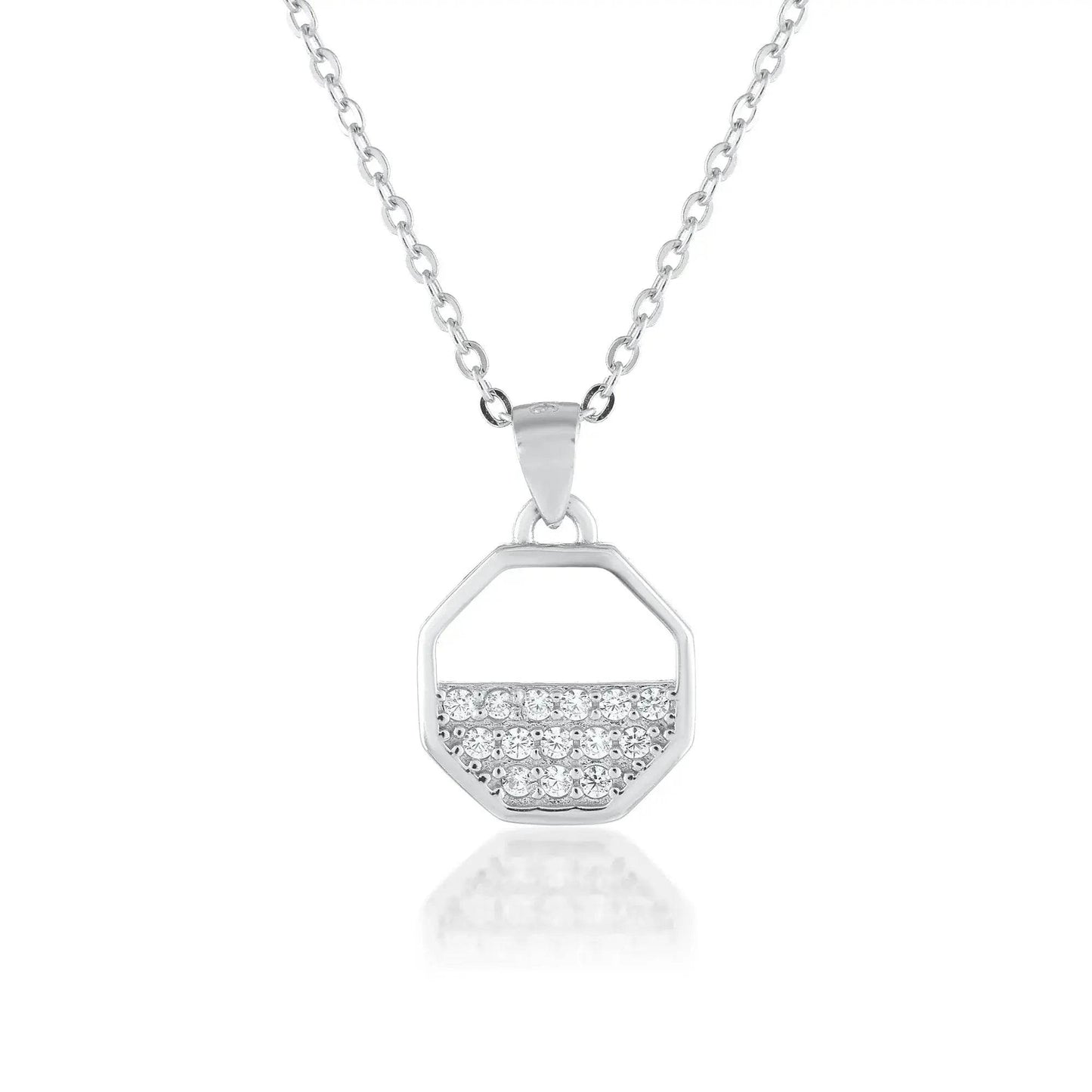 Ariva Sliver leaf motifs Pendant With Link Chain - Ariva 