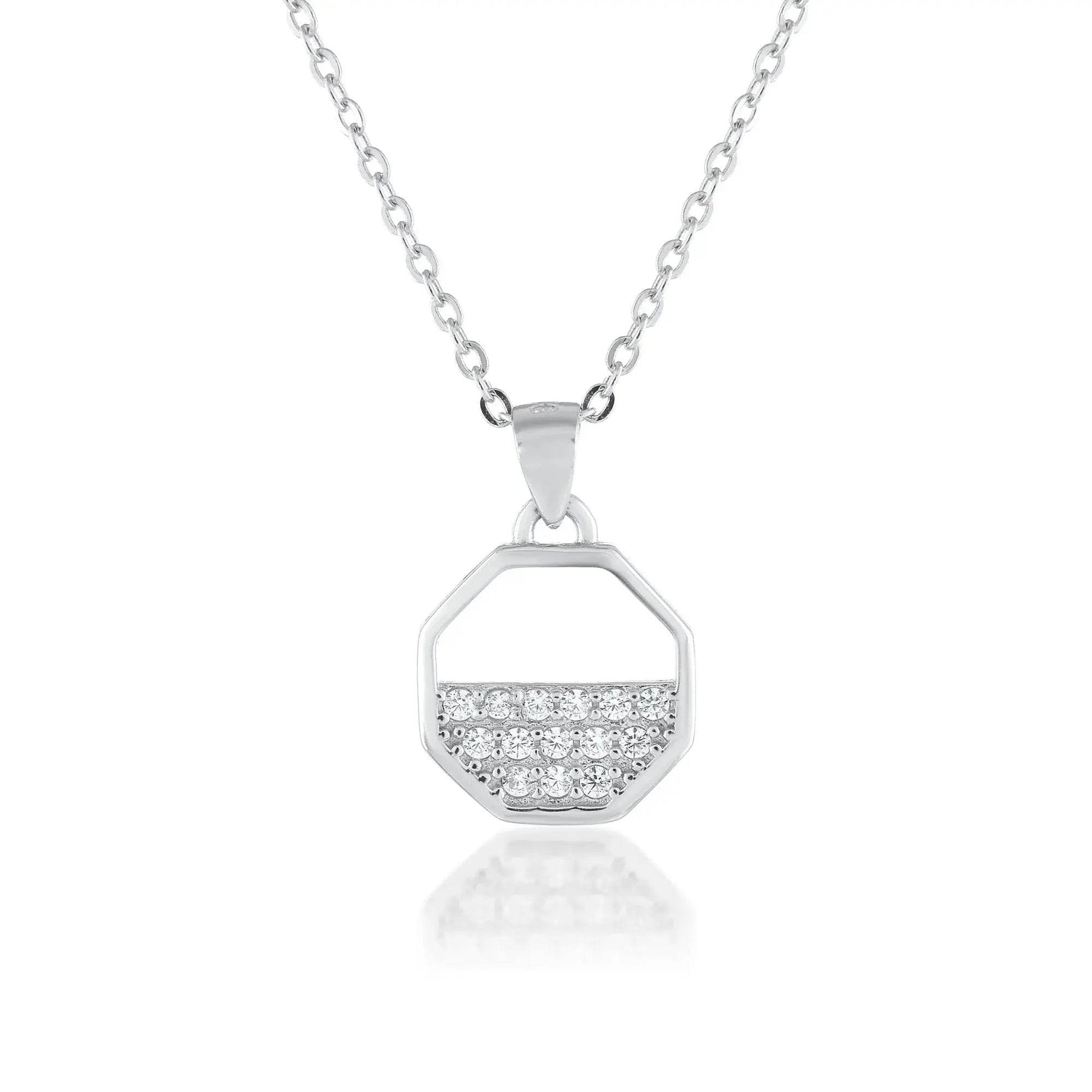Ariva Sliver leaf motifs Pendant With Link Chain - Ariva 