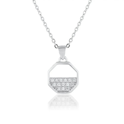 Ariva Sliver leaf motifs Pendant With Link Chain - Ariva 