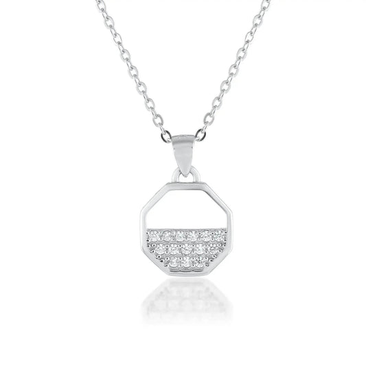 Ariva Sliver leaf motifs Pendant With Link Chain - Ariva 