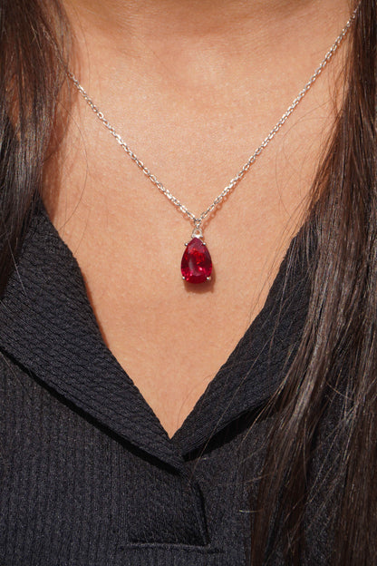 Ariva Silver Studded Wine Pendant Set - Ariva 