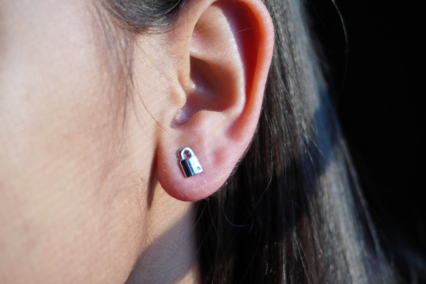 Ariva Silver Lock Earring - Ariva 