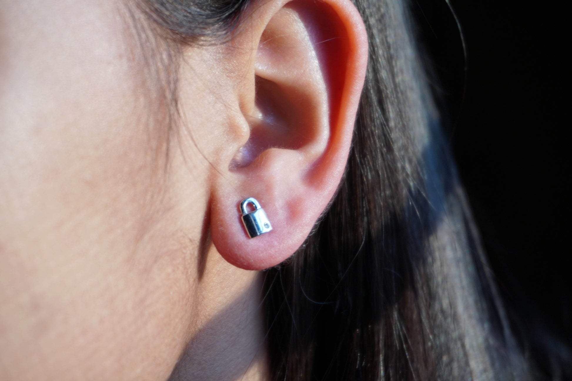 Ariva Silver Lock Earring - Ariva 