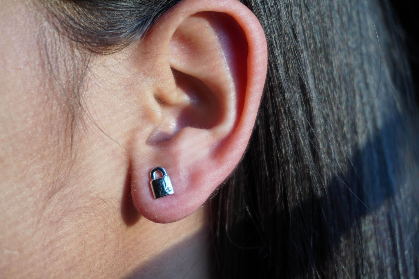 Ariva Silver Lock Earring - Ariva 