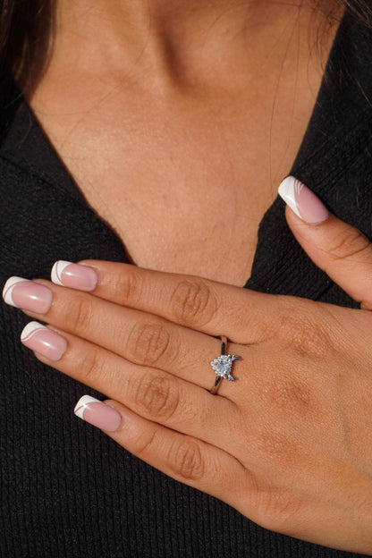 Ariva Silver Deer Heart Ring - Ariva 