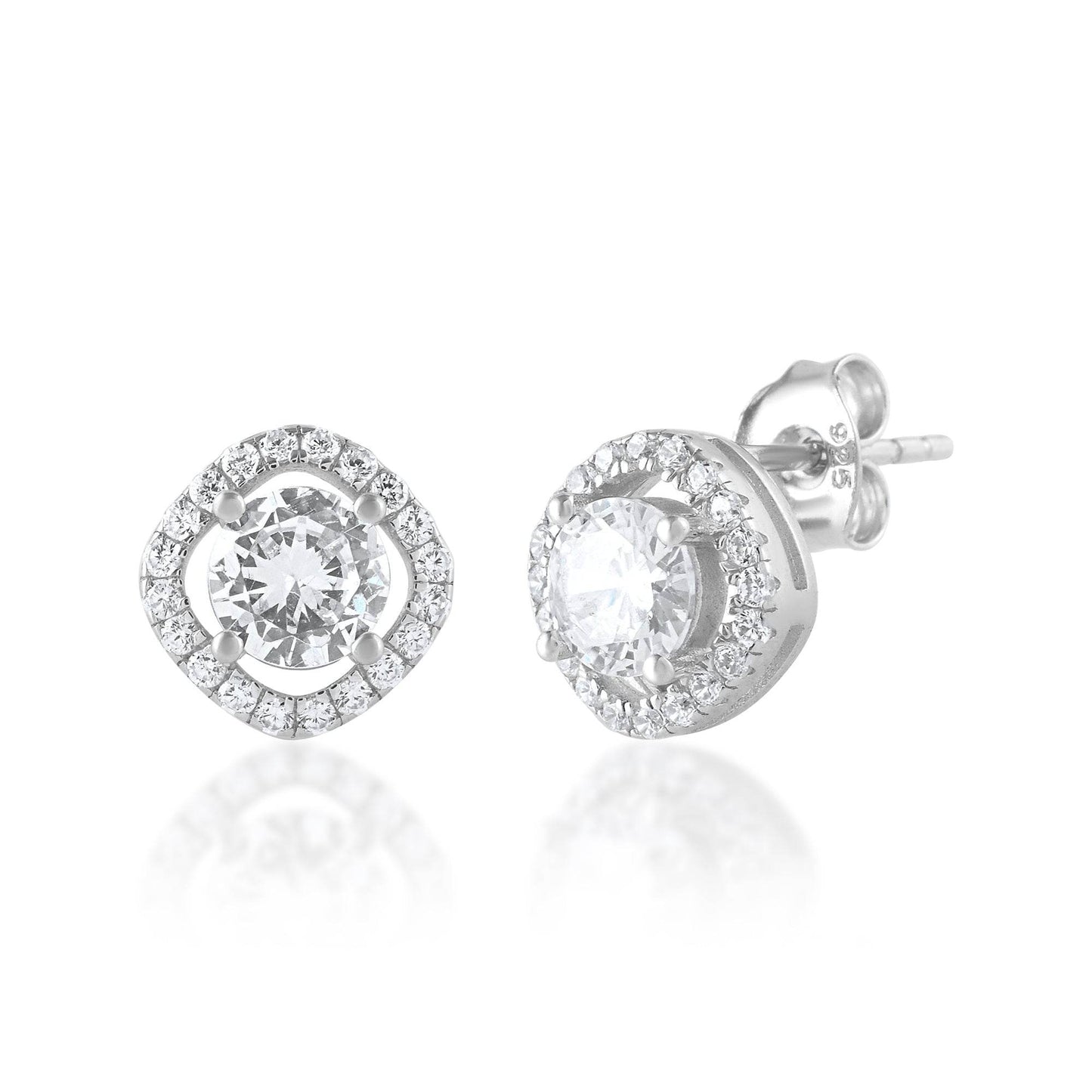 Ariva Silver Cubic Zirconia-Studded Pendant Set - Ariva 