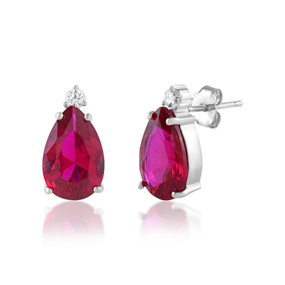 Ariva Silver Studded Wine Pendant Set - Ariva 