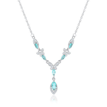 Ariva Silver Aqua Bloom Necklace Ariva