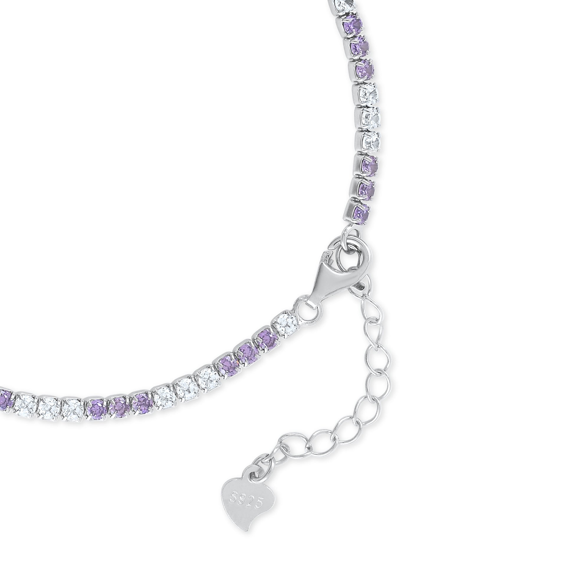 Ariva Silver Lavender Tennis Bracelet Ariva
