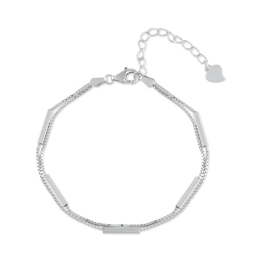 Ariva Silver Double layer Dangle Bracelet - Ariva 