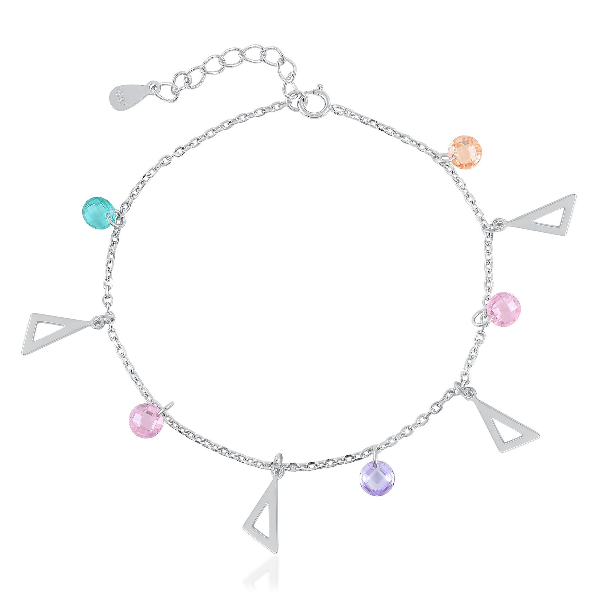 Ariva Silver Pastel Charm Bracelet Ariva