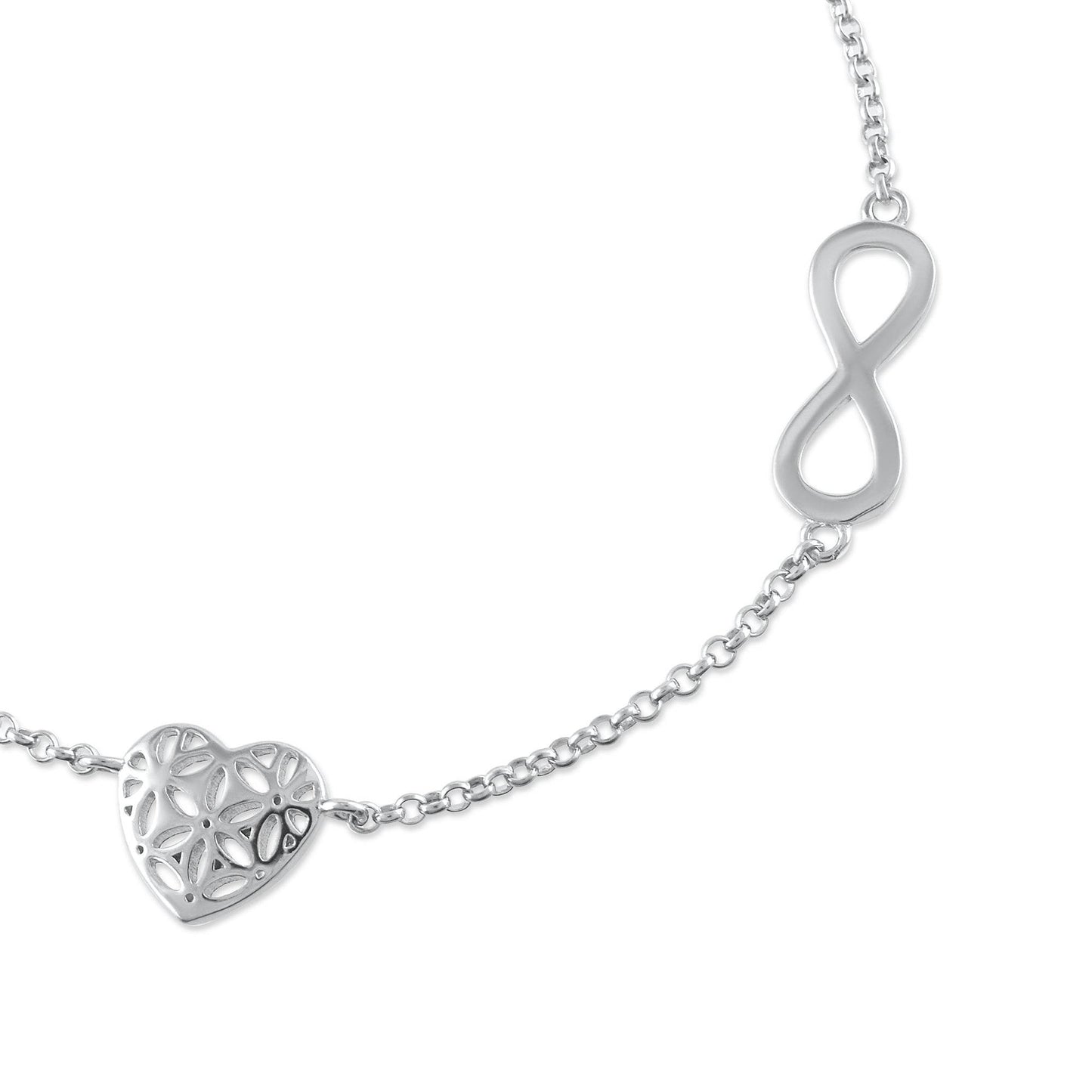 Ariva Silver Infinity Heart Bracelet - Ariva 