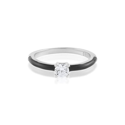 Ariva Silver Black Ring - Ariva 