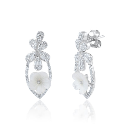 Ariva Silver Blossom Teardrop Earrings Ariva