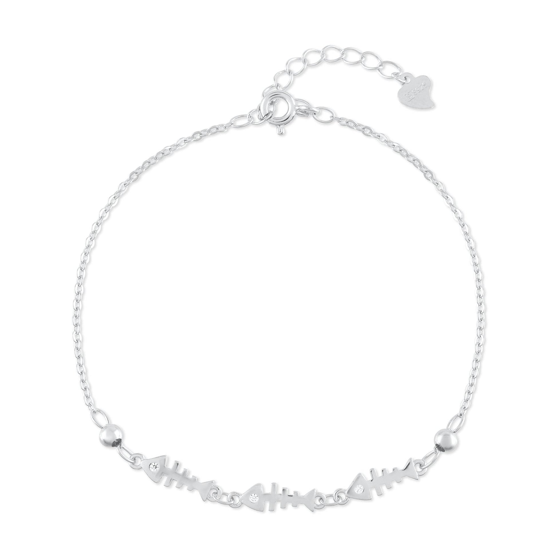 Ariva Silver Fish Bone Bracelet - Ariva 