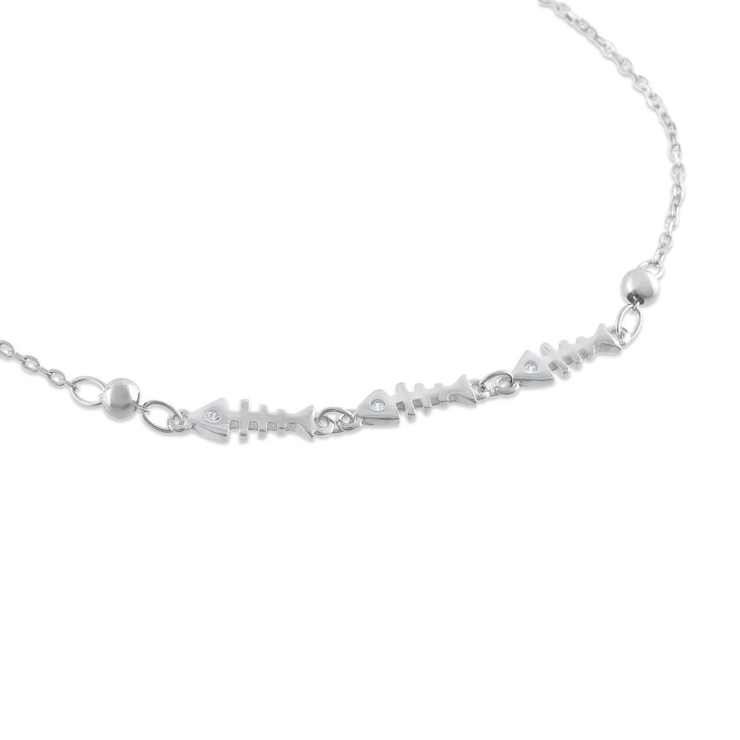 Ariva Silver Fish Bone Bracelet - Ariva 