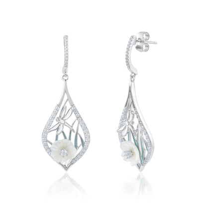 Ariva Silver Leafy Bloom Pendant Set Ariva