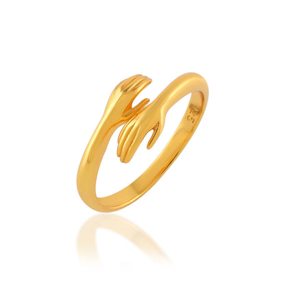 Ariva Silver Gold Hug Ring - Ariva 