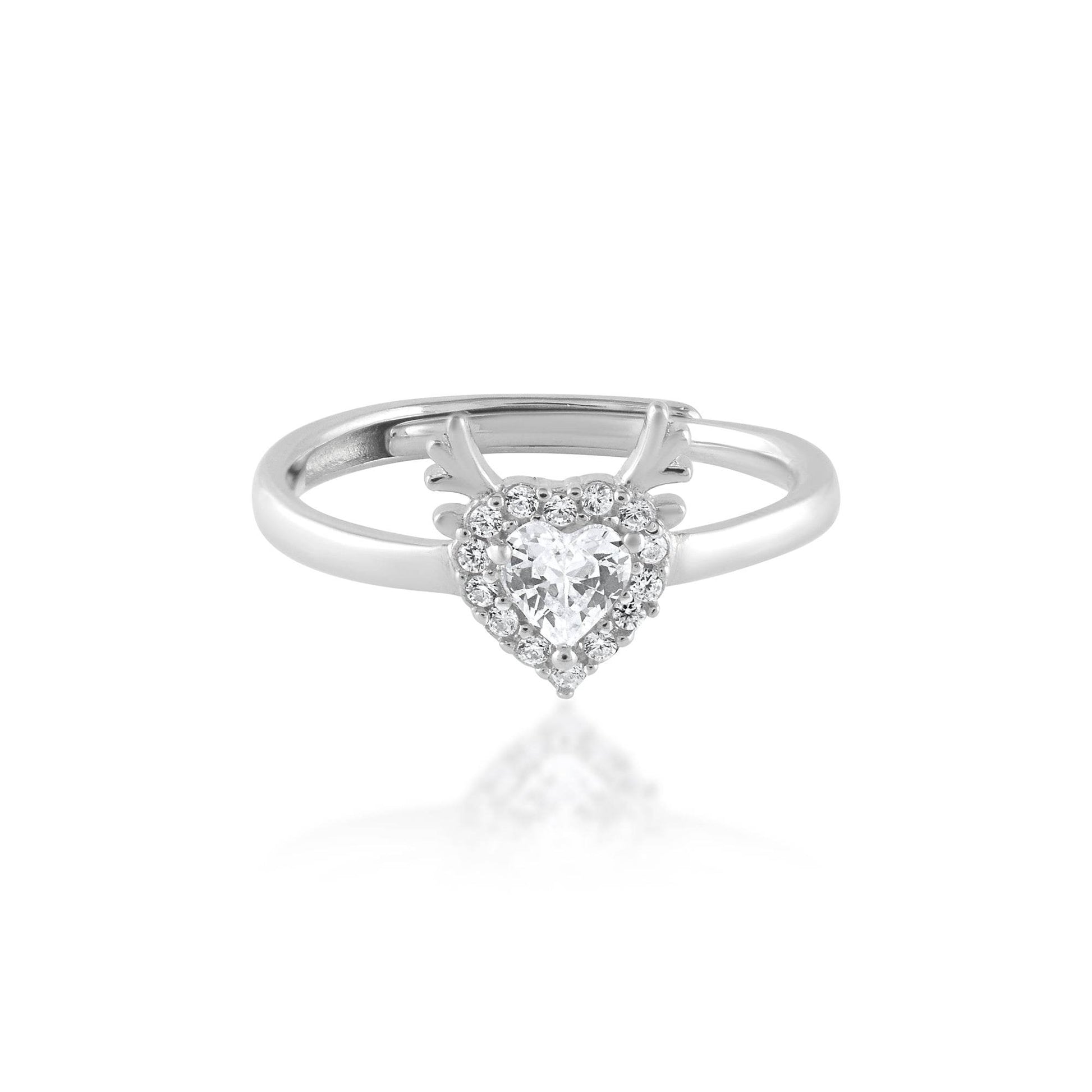 Ariva Silver Deer Heart Ring - Ariva 