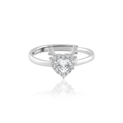 Ariva Silver Deer Heart Ring - Ariva 