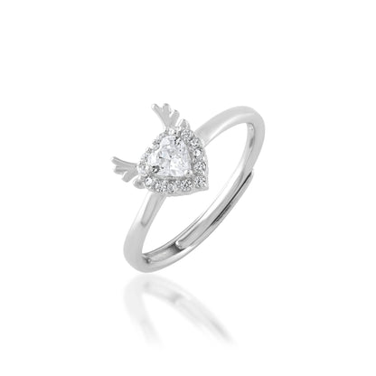 Ariva Silver Deer Heart Ring - Ariva 