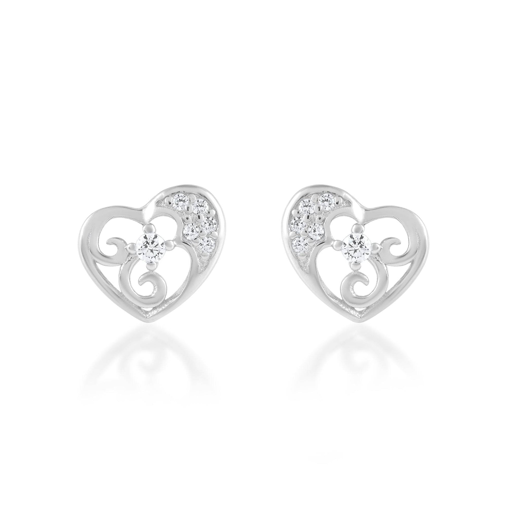Ariva Silver Heart Earring - Ariva 