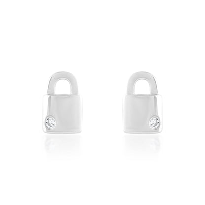 Ariva Silver Lock Earring - Ariva 