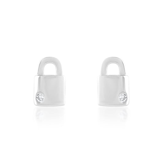 Ariva Silver Lock Earring - Ariva 