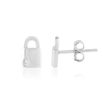 Ariva Silver Lock Earring - Ariva 