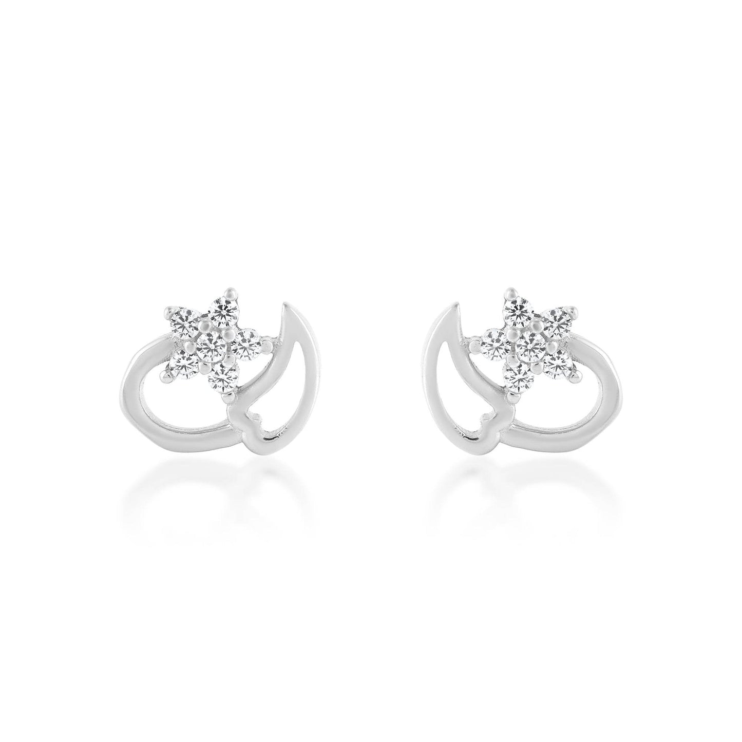 Ariva Silver Flower-Leaf Earring - Ariva 