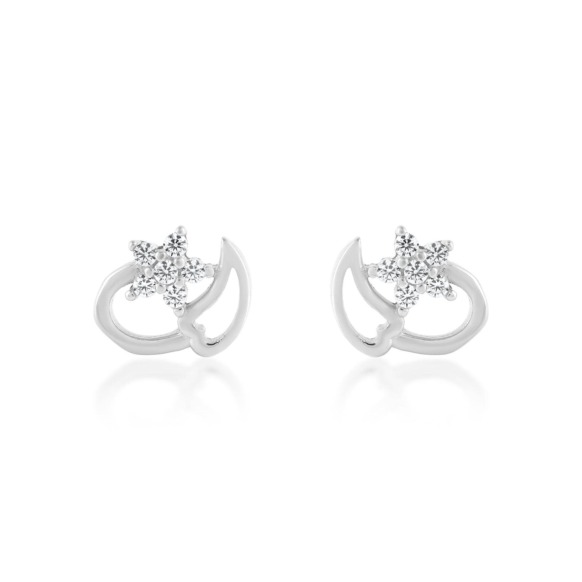 Ariva Silver Flower-Leaf Earring - Ariva 