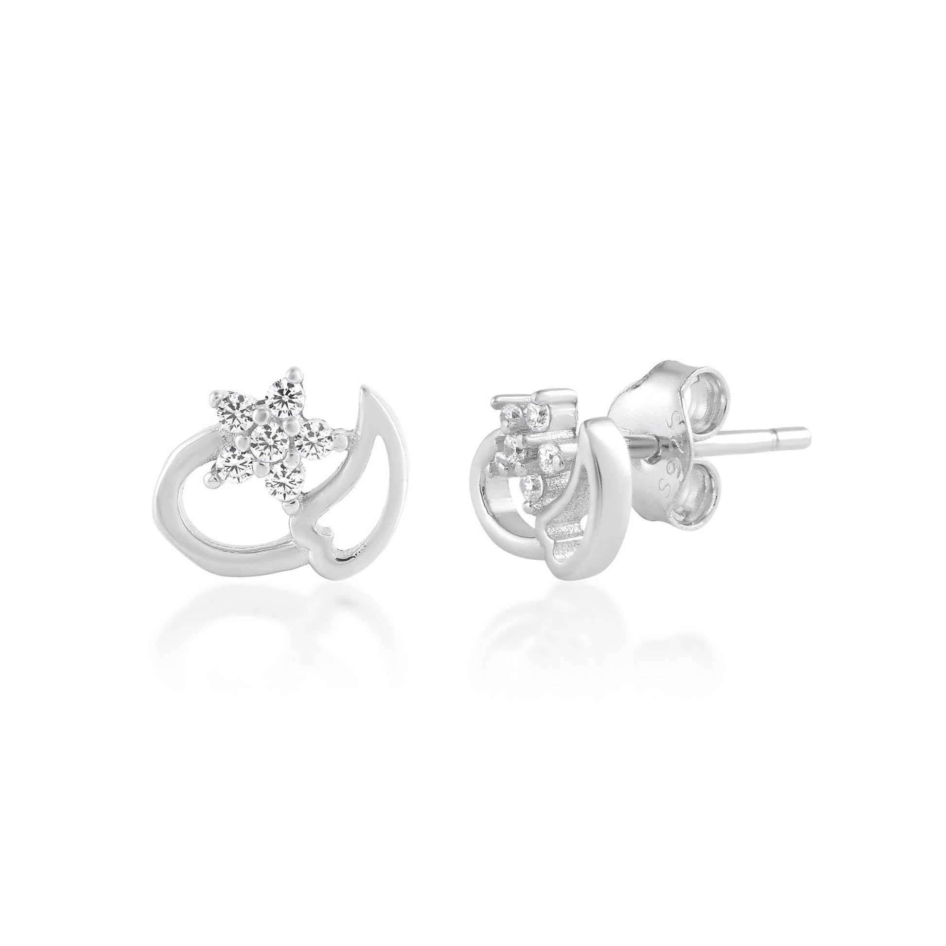 Ariva Silver Flower-Leaf Earring - Ariva 