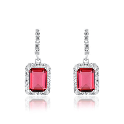 Ariva Silver Red Zircon Earring - Ariva 